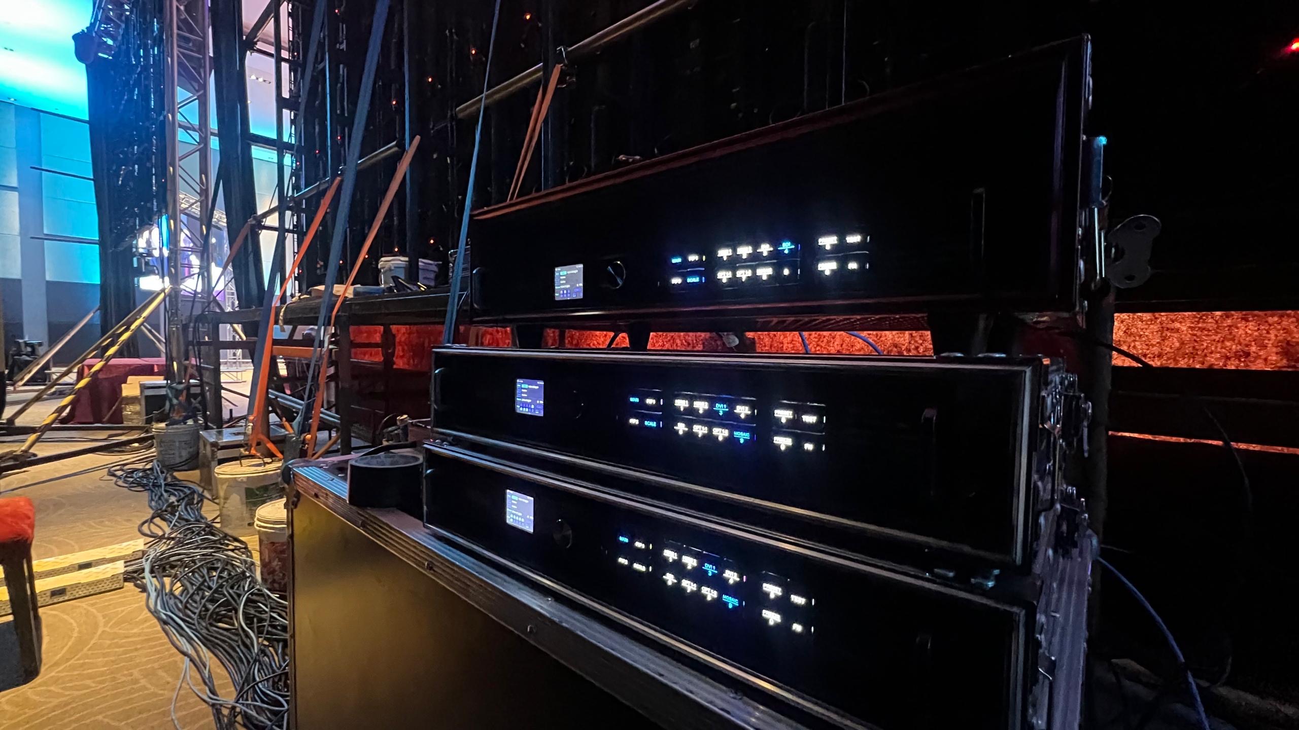 AV equipment and stage setup