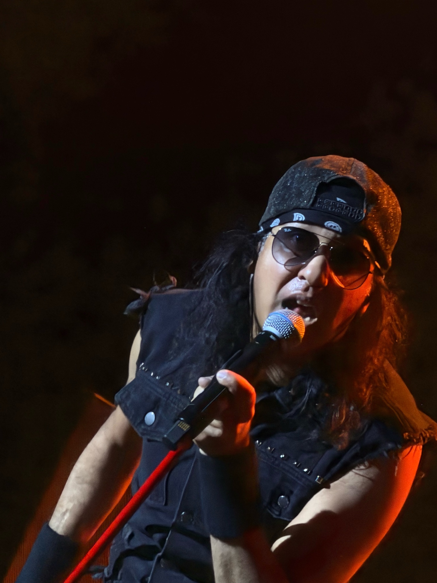 Musician performing live