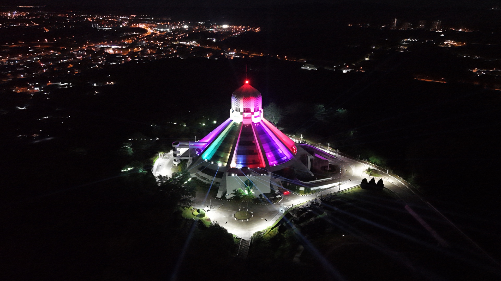 Aerial night view — Ninetys.co event production